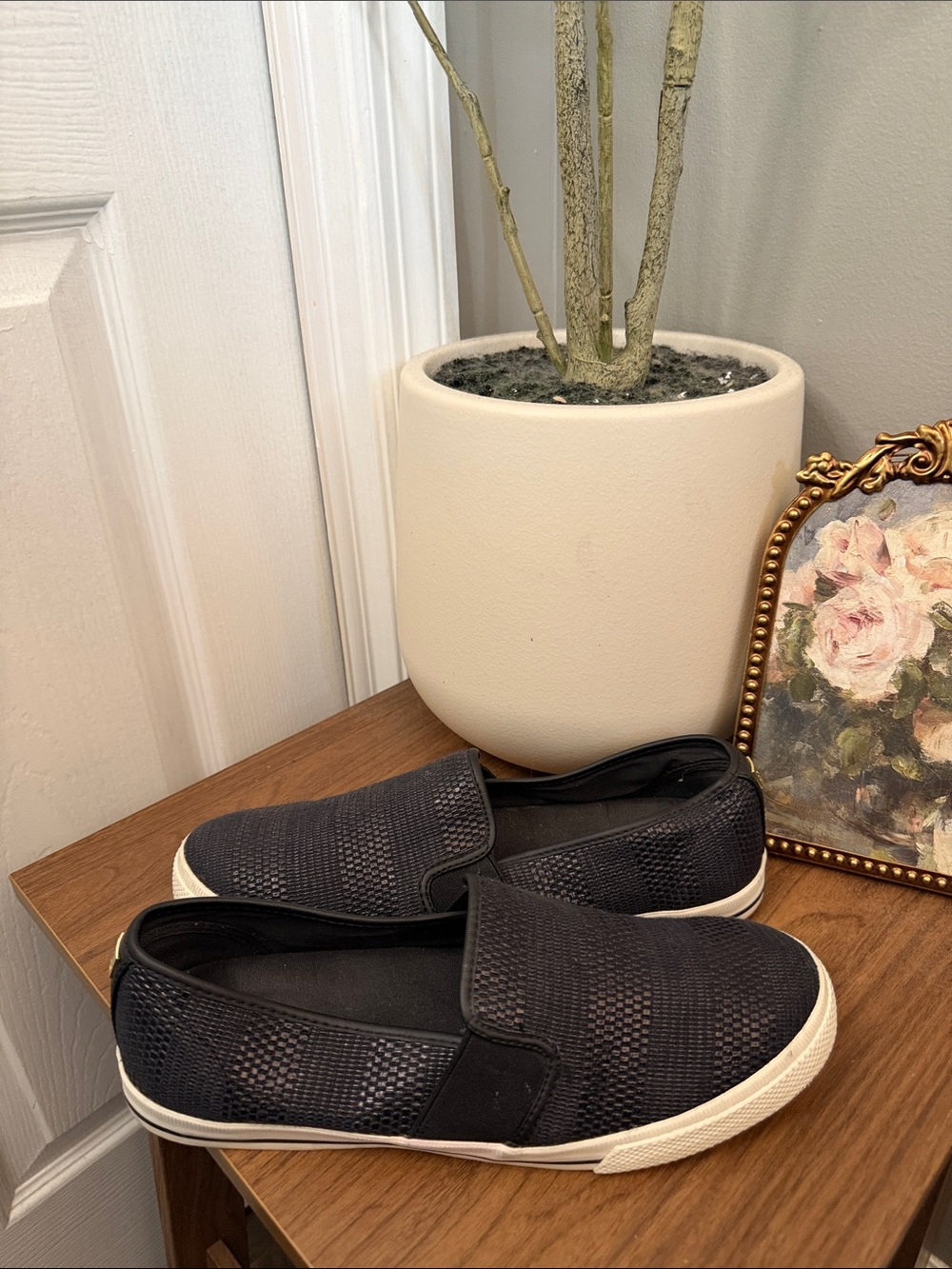 Lauren Ralph Lauren Jinny Black Woven Slip On Sneakers Women’s 9.5B - Picture 8 of 9